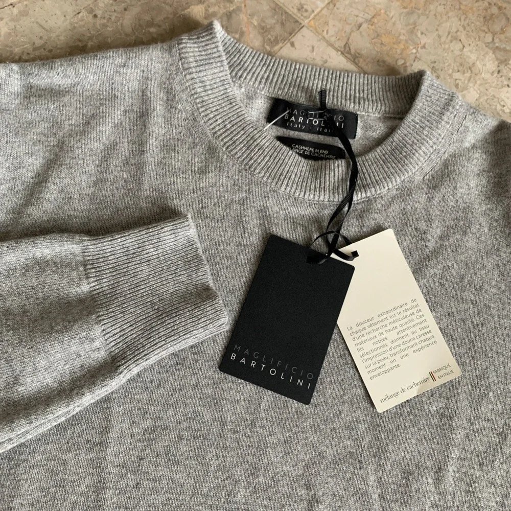 Maglificio Bartolini Cashmere Blend Sweater Men M Gray Crewneck Italy Luxury NWT